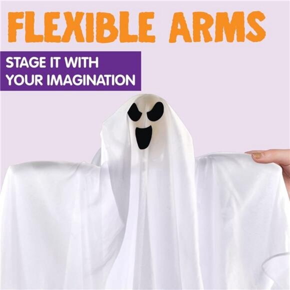 3 Pack Halloween Party Decoration 27.5" Hanging Ghosts, Cute Flying Ghost - Picture 6 of 8